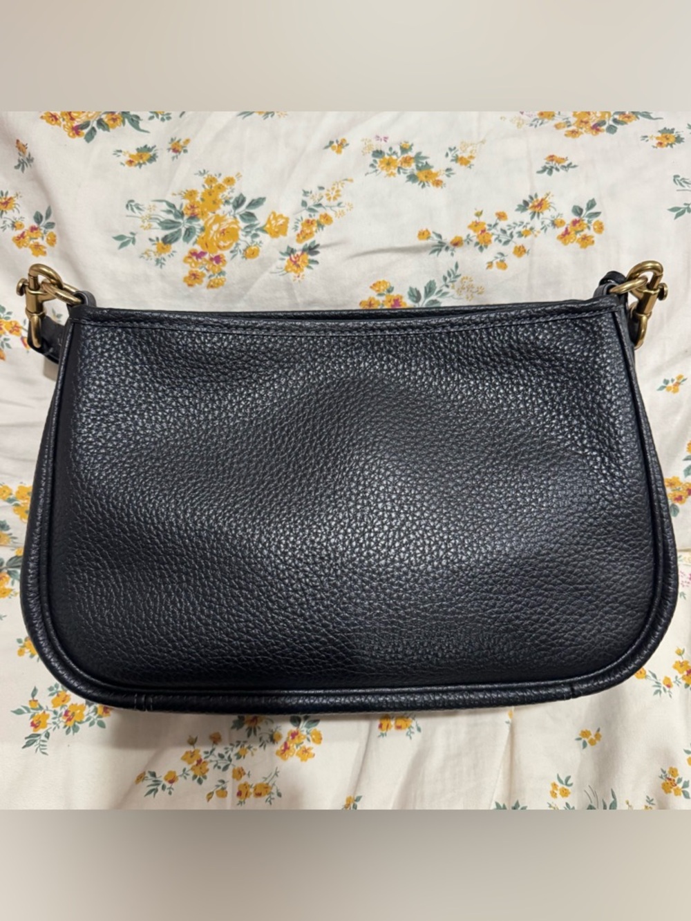 Coach Cary Small Soft Black Pebble Leather Crossbody Bag - Picture 2 of 11